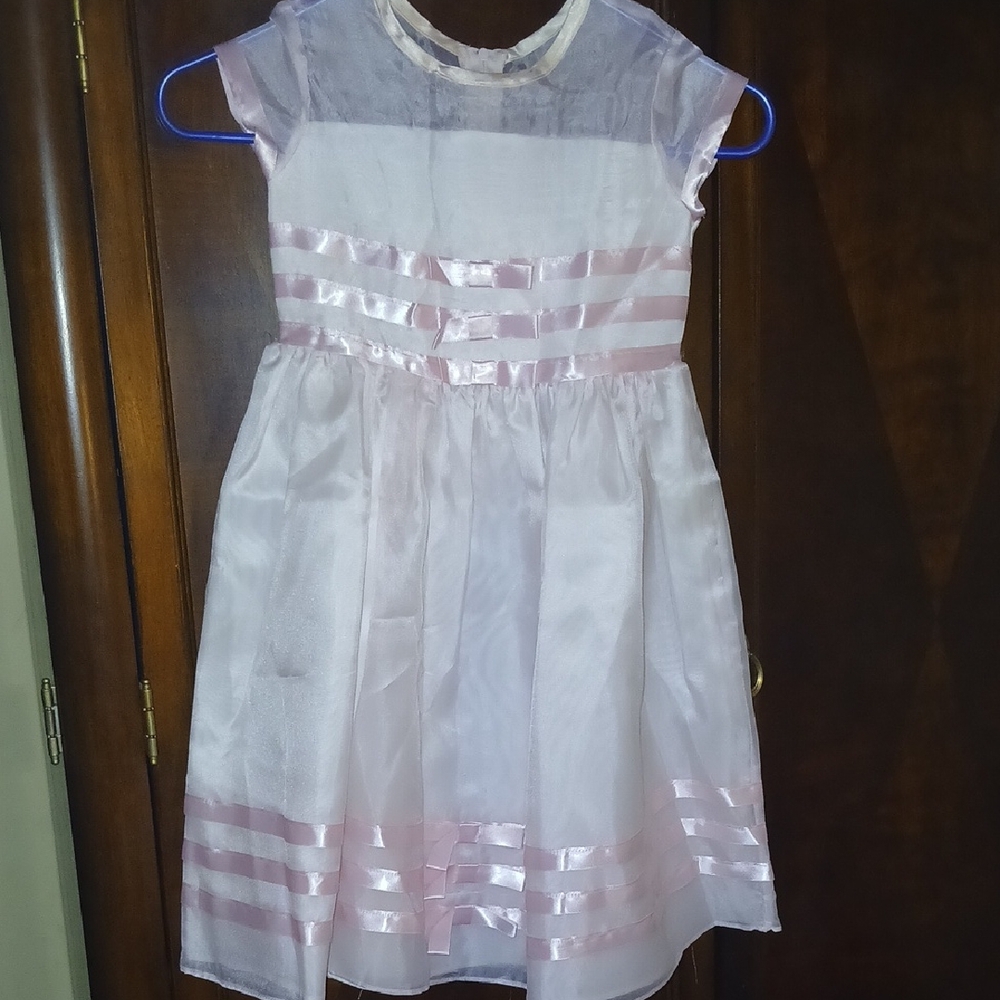 Little Miss Elegant Pink and White Formal Dress